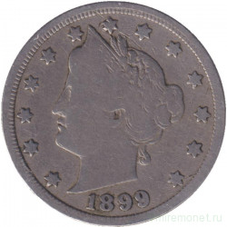 Монета. США. 5 центов 1899 год.