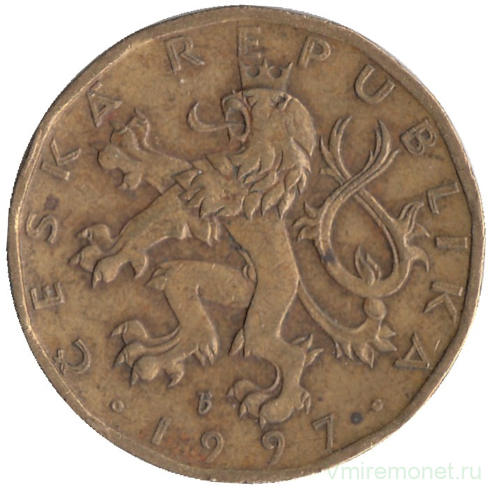 Монета. Чехия. 20 крон 1997 год.