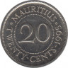 Монета. Маврикий. 20 центов 1995 год. ав.