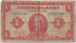Банкнота. Нидерланды. 1 гульден 1943 год. Тип 64.