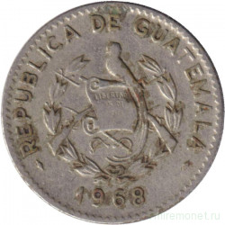 Монета. Гватемала. 5 сентаво 1968 год.