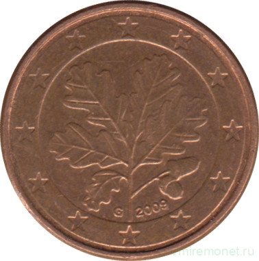Монета. Германия. 1 цент 2009 год. (G).