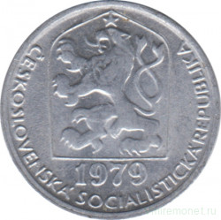 Монета. Чехословакия. 10 геллеров 1979 год.