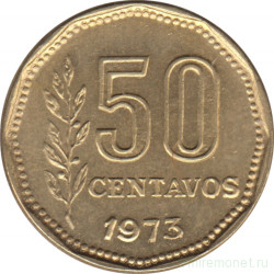 Монета. Аргентина. 50 сентаво 1973 год.