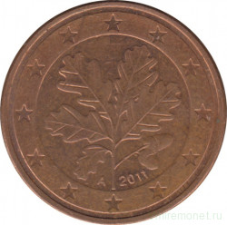 Монета. Германия. 5 центов 2011 год (A).