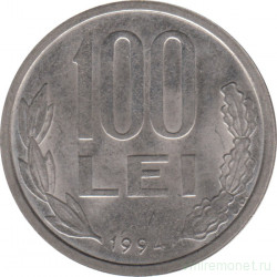 Монета. Румыния. 100 лей 1994 год.