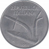 Монета. Италия. 10 лир 1991 год. ав.