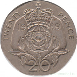 Монета. Великобритания. 20 пенсов 1989 год.