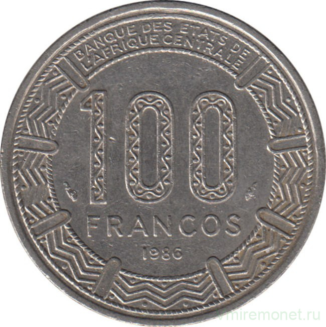 Монета. Экваториальная Гвинея. 100 франков 1986 год.