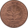  Монета. ФРГ. 1 пфенниг 1978 год. Монетный двор - Гамбург (J). ав.