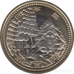 Монета. Япония. 500 йен 2011 год (23-й год эры Хэйсэй). 47 префектур Японии. Акита.