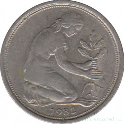 Монета. ФРГ. 50 пфеннигов 1982 год. Монетный двор - Мюнхен (D).