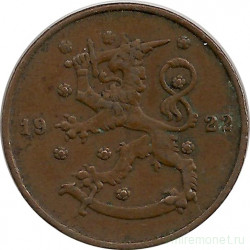 Монета. Финляндия. 10 пенни 1922 год. 