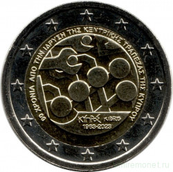 Монета. Кипр. 2 евро 2023 год. 60 лет Центральному банку Кипра.
