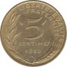 Монета. Франция. 5 сантимов 1980 год. ав.