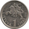 Монета. Литва. 1 лит 1997 год. 75 лет Центральному банку. рев