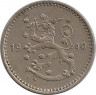 Аверс.Монета. Финляндия. 1 марка 1940 год. Медно-никелевый сплав.