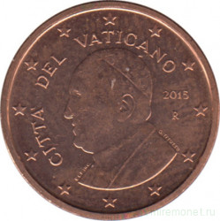 Монета. Ватикан. 1 цент 2015 год.