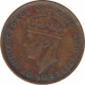 Монета. Маврикий. 2 цента 1945 год. рев.