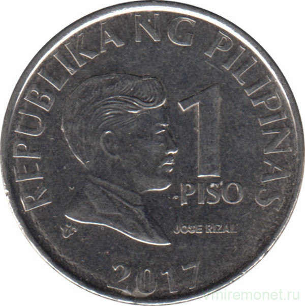 Монета. Филиппины. 1 песо 2017 год. (старый тип)
