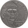 Монета. США. 5 центов 2009 год. Монетный двор D. ав.