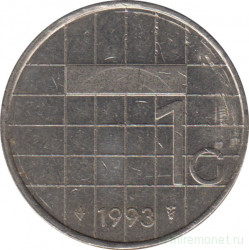 Монета. Нидерланды. 1 гульден 1993 год.