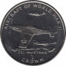 Монета. Великобритания. Остров Мэн. 1 крона 1995 год. Авиация Второй Мировой войны. P-51 Mustang. ав.