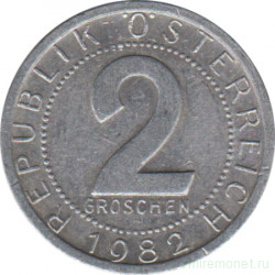 Монета. Австрия. 2 гроша 1982 год.