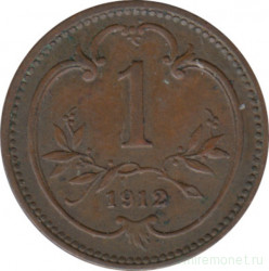 Монета. Австро-Венгерская империя. 1 геллер 1912 год.