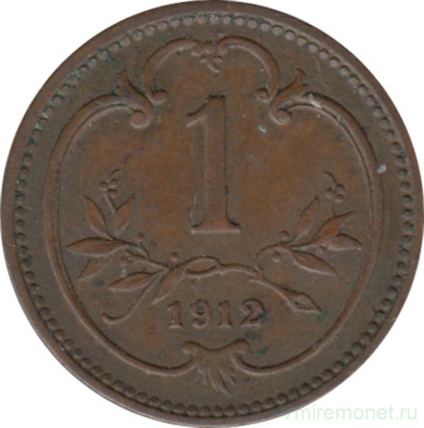Монета. Австро-Венгерская империя. 1 геллер 1912 год.