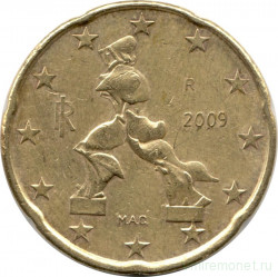 Монета. Италия. 20 центов 2009 год.