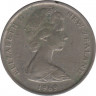 Монета. Новая Зеландия. 5 центов 1969 год. ав.