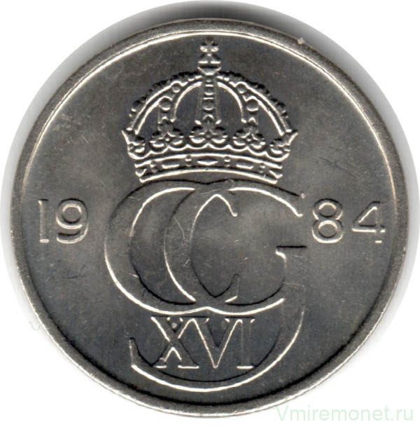 Монета. Швеция. 25 эре 1984 год.