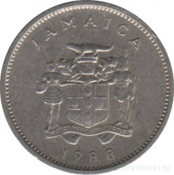 Монета. Ямайка. 5 центов 1988 год.