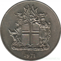 Монета. Исландия. 5 крон 1971 год.