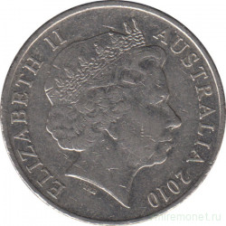 Монета. Австралия. 20 центов 2010 год.