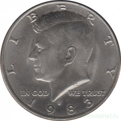 Монета. США. 50 центов 1983 год. Монетный двор D.