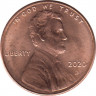 Монета. США. 1 цент 2020 год. Монетный двор D. ав.