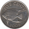 Монета. Бермудские острова. 5 центов 2008 год. ав.
