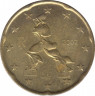 Монета. Италия. 20 центов 2002 год. ав.