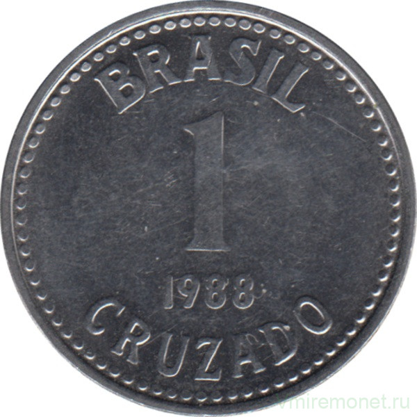 Монета. Бразилия. 1 крузадо 1988 год. 