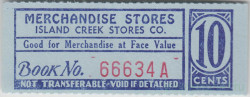 Суррогатные деньги. Шпицберген. Угледобывающая компания США. Ордер на 10 центов для расчётов в товарных лавках 1915 год.