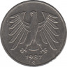 Монета. ФРГ. 5 марок 1987 год. Монетный двор - Карлсруэ (G). ав.