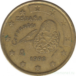 Монета. Испания. 10 центов 1999 год.