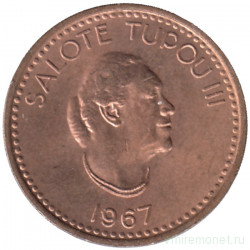 Монета. Тонга. 1 сенити 1967 год.