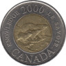 Монета. Канада. 2 доллара 2000 год. Путь к знанию. ав.