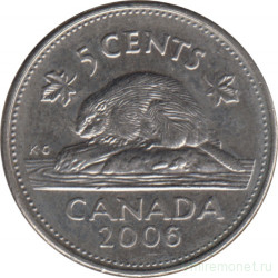 Монета. Канада. 5 центов 2006 год (P, Сталь).