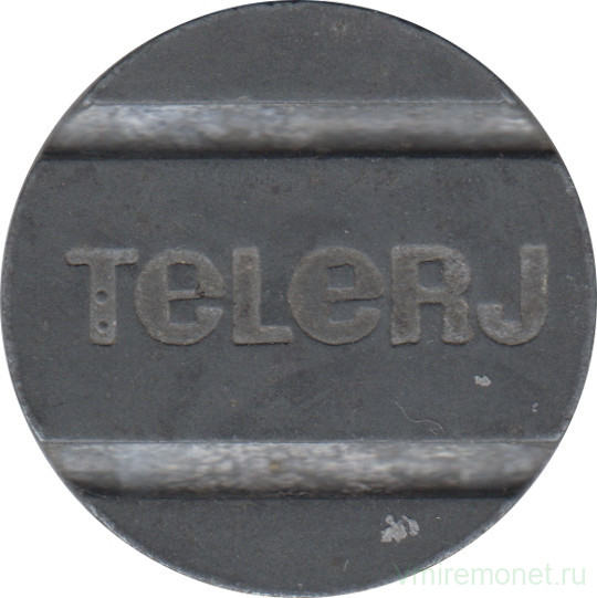 Жетон телефонный. Бразилия. Рио де Жанейро.  "Telerj". ("H" на реверсе).