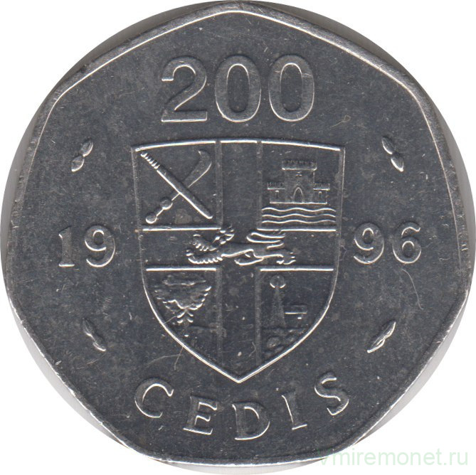 Монета. Гана. 200 седи 1996 год.