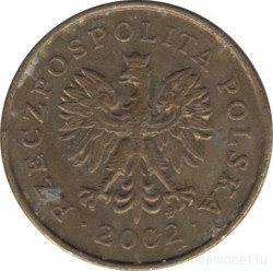 Монета. Польша. 5 грошей 2002 год.
